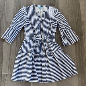 Draper James Navy and White Striped Dress